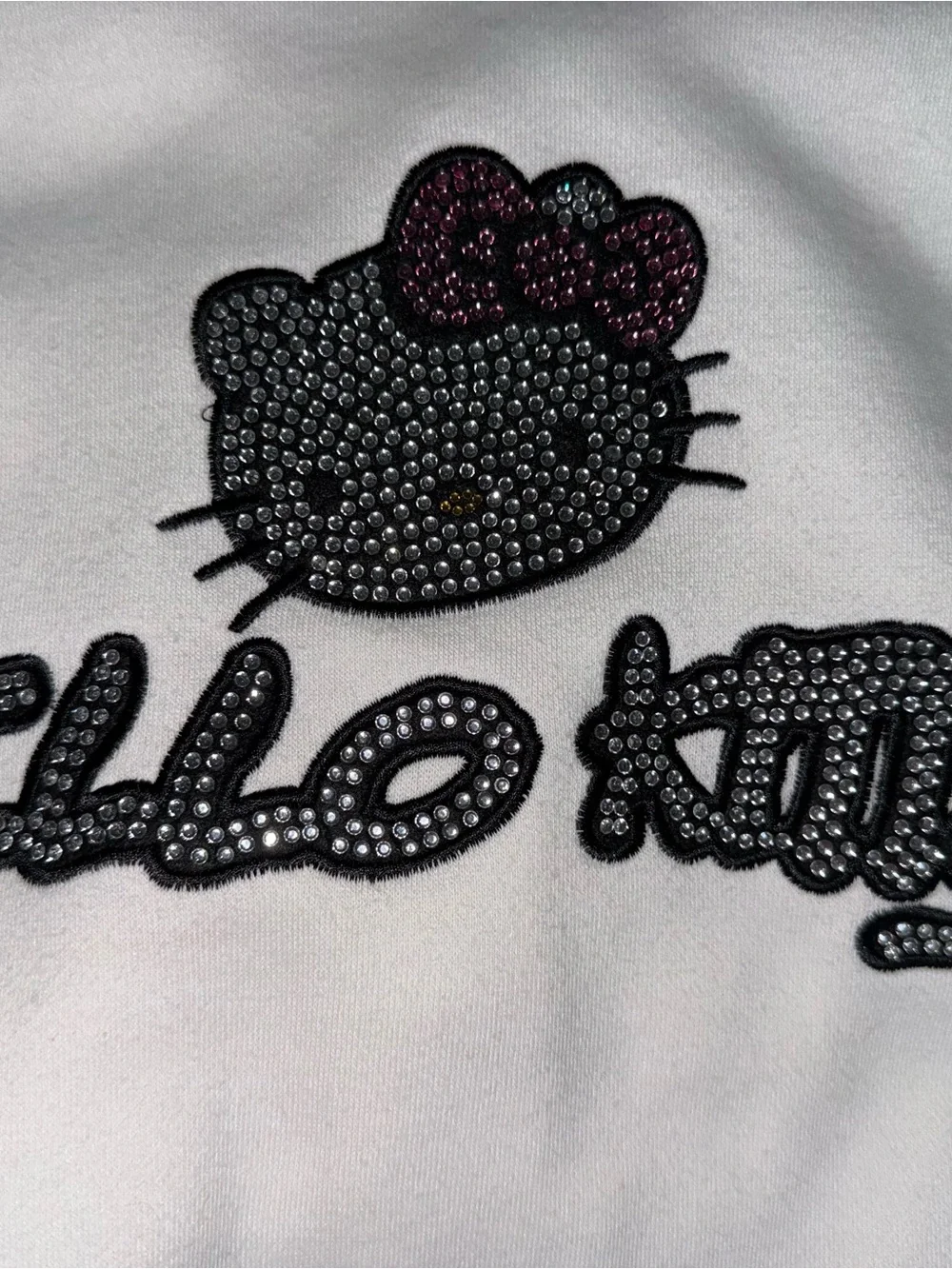 Forever 21 White Hello Kitty Crystal-Accent Hoodie & Pants Set